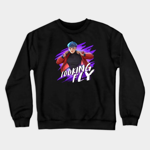 Valkyrie - Looking Fly Crewneck Sweatshirt by Paul Draw